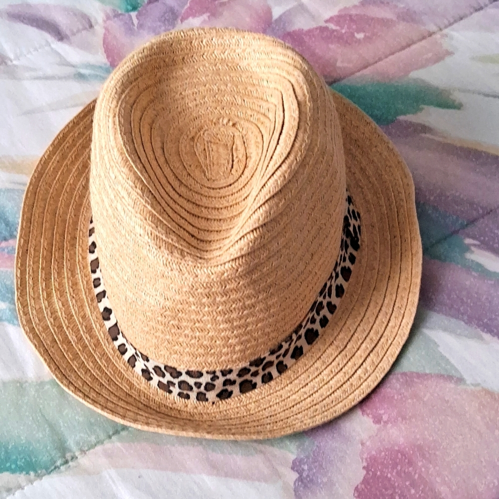 Women's,CUTE,Fedora,Sun Hat with Leopard Print Headband 🐆